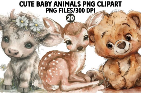Download Cute Baby Animals PNG Clipart Set - Premium Resources