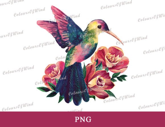 Download Hummingbird in Flowers Sublimation PNG - Sublimation png Collection