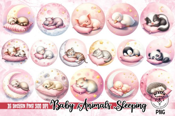 Download Cute Baby Animals Sleeping Clipart PNG - Premium Resources