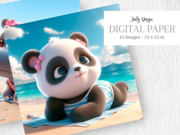 Download Cute Baby Animals Laying on the Beach 8 - Premium Bundle