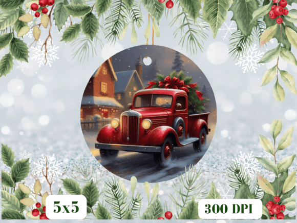 Download Christmas Red Truck Sublimation Png - Sublimation png Collection