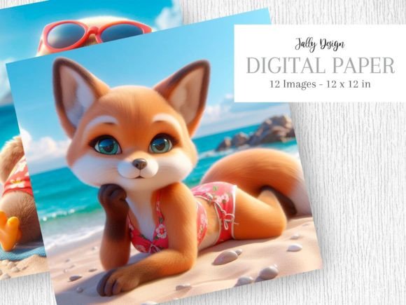 Download Cute Baby Animals Laying on the Beach 12 - Premium Bundle