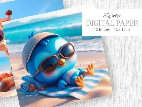 Download Cute Baby Animals Laying on the Beach 9 - Premium Bundle