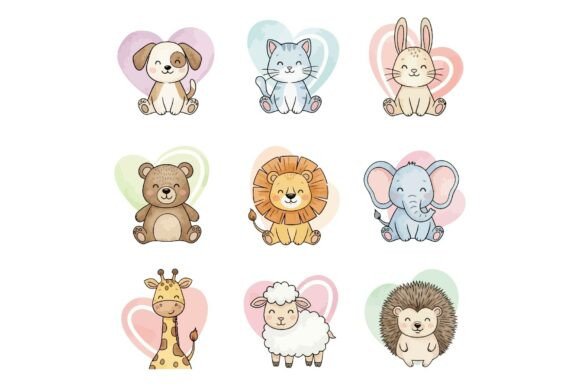 Download Cute Baby Animals with Hearts - Premium Resources