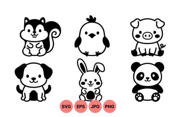 Download Cute Baby Animals SVG Clipart - Premium Resources